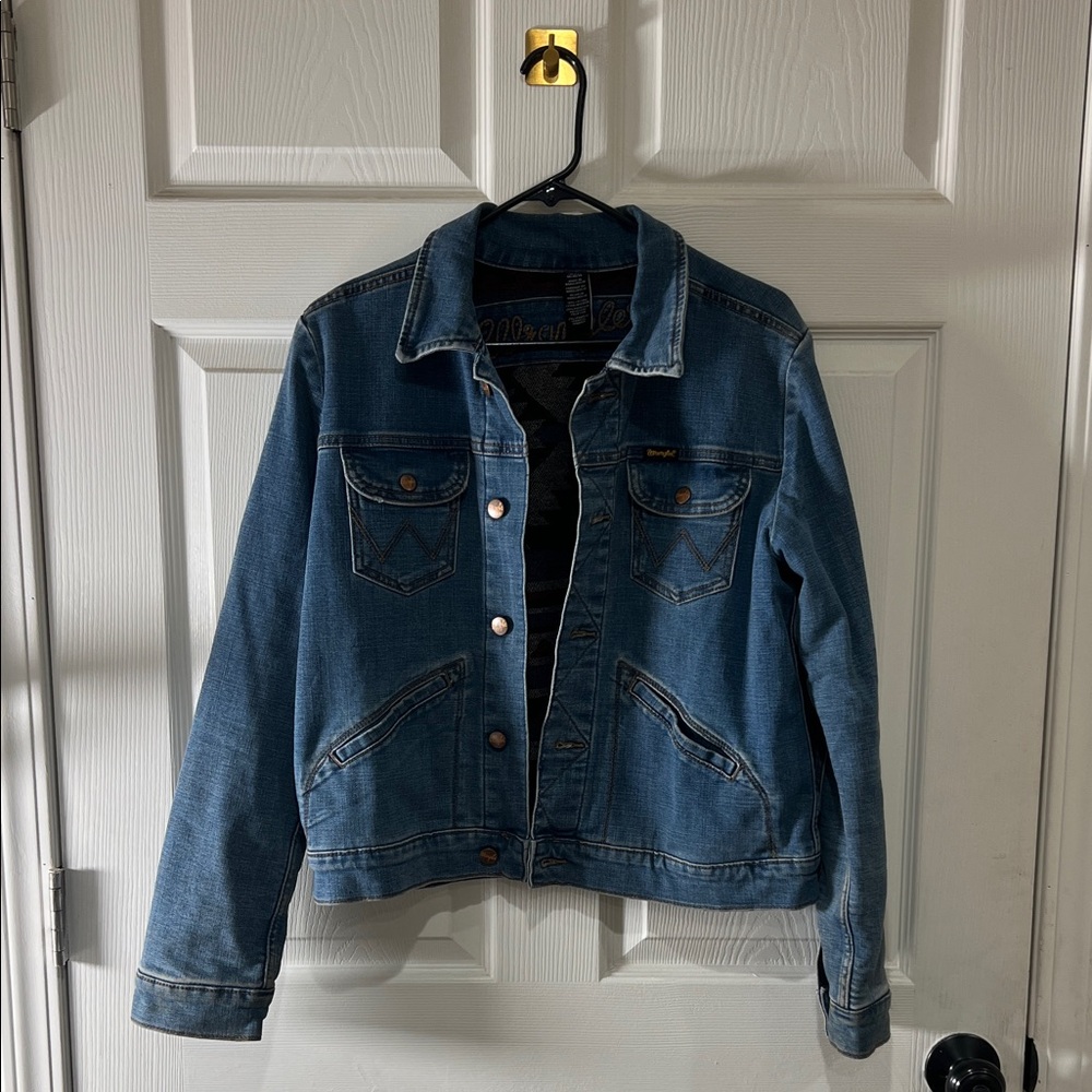 Wrangler Women’s Blue Aztec Denim Jacket